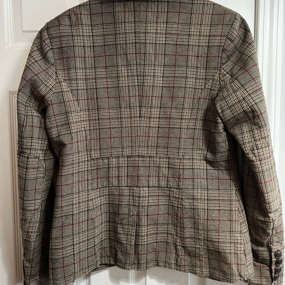 H&M Brown Plaid Jacket, Size 14 - Picture 2 of 6